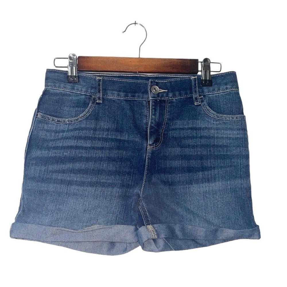 The Children's Place Girls Shortie Jean Shorts Blue Denim Cuffed Size 16 NEW